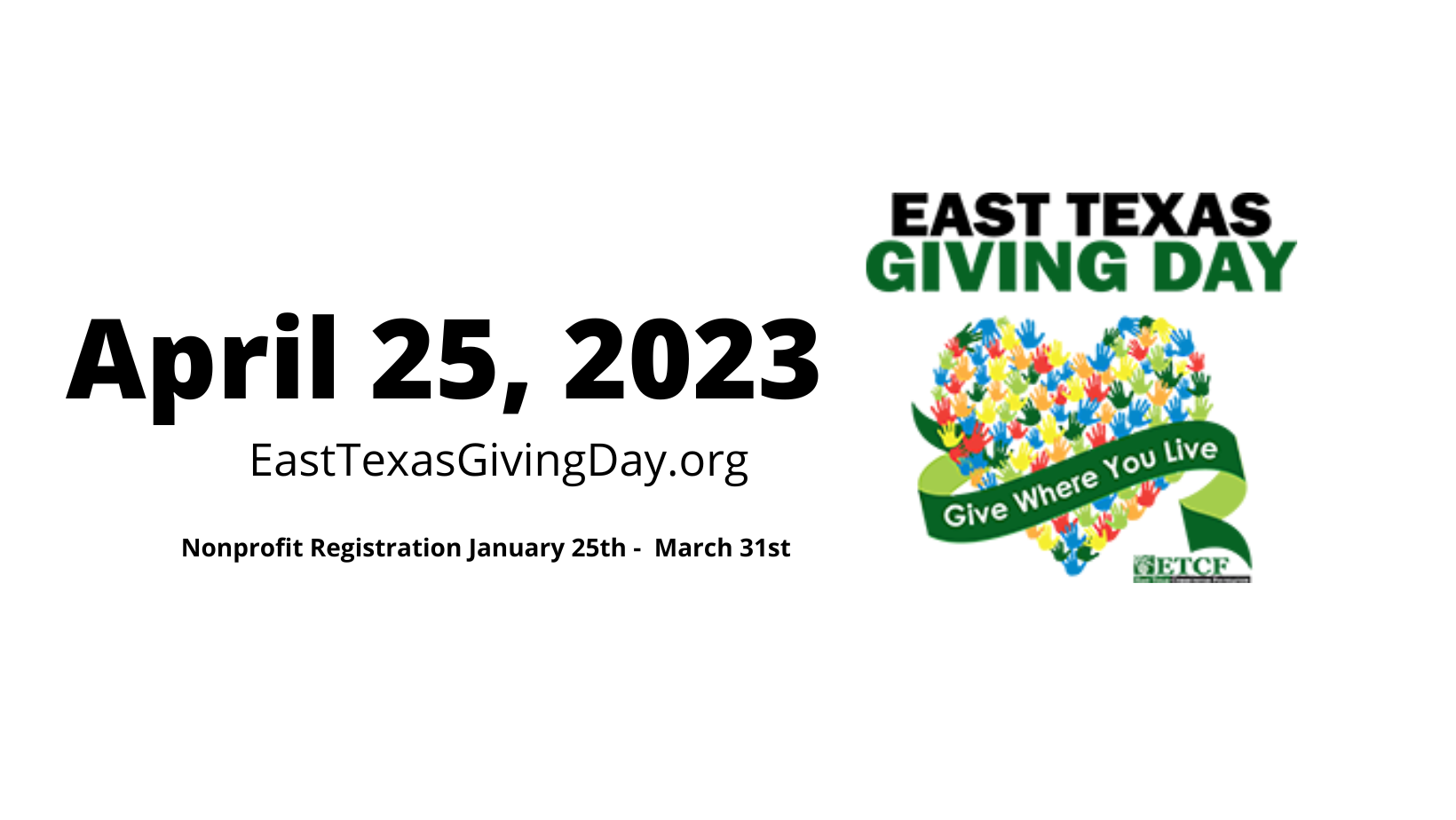 Early Giving For East Texas Giving Day ETCF